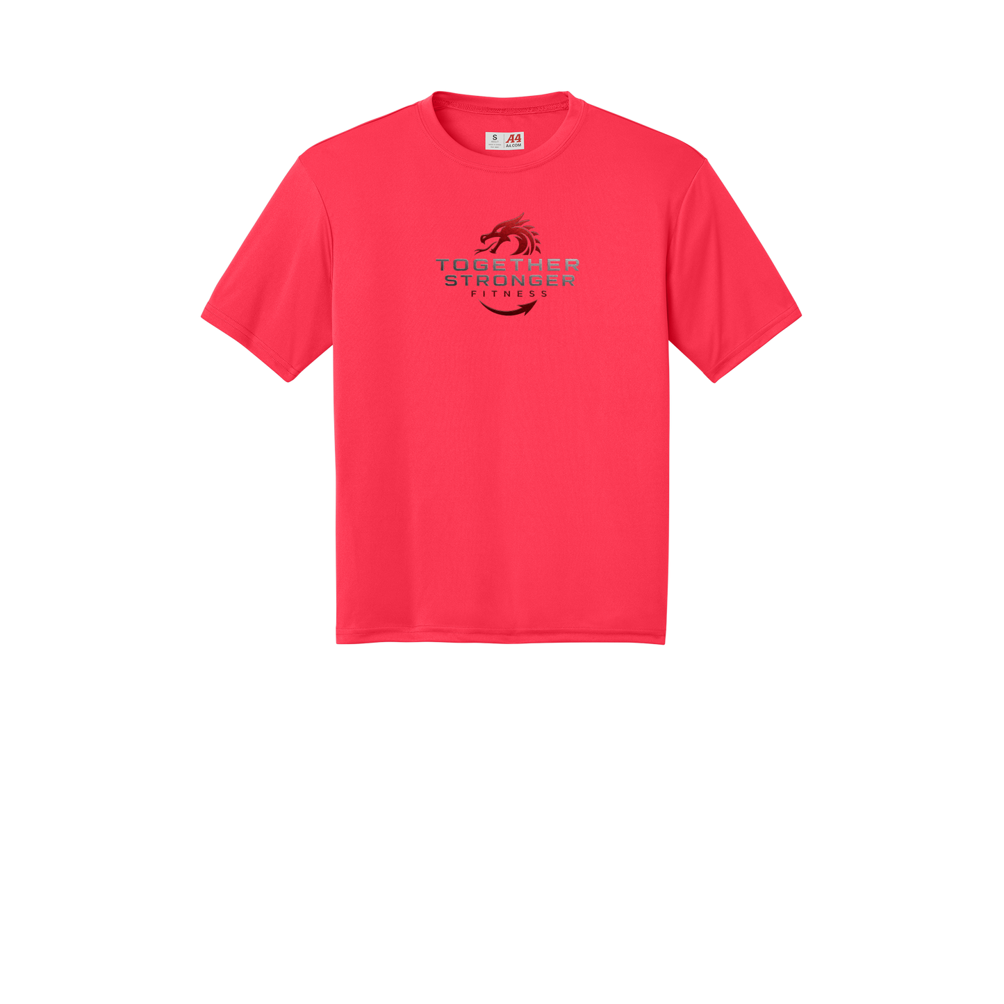 togetherstrongerfitness-a4-cooling-performance-tee-dtf-front-N3142-coral-flat-front