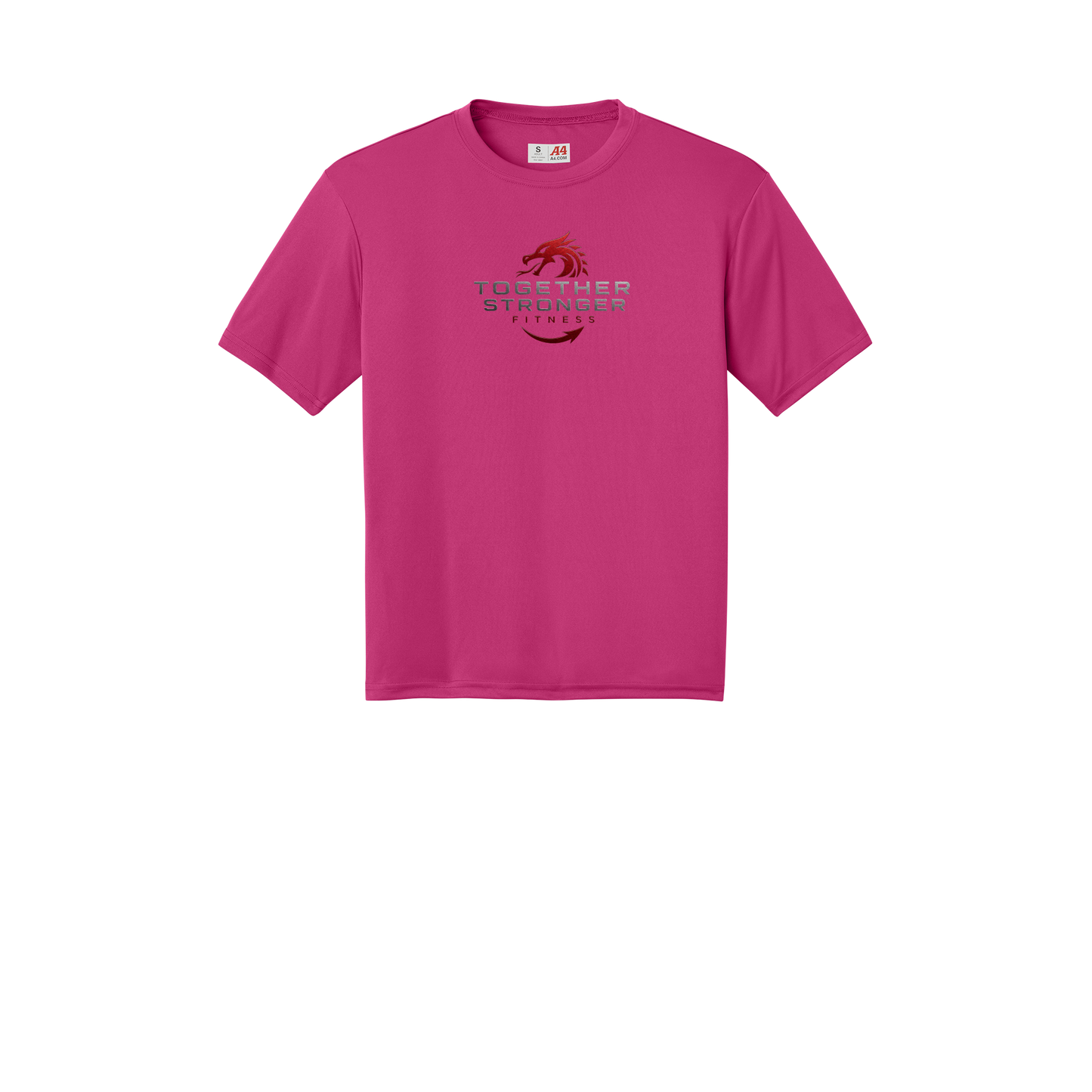 togetherstrongerfitness-a4-cooling-performance-tee-dtf-front-N3142-fuchsia-flat-front