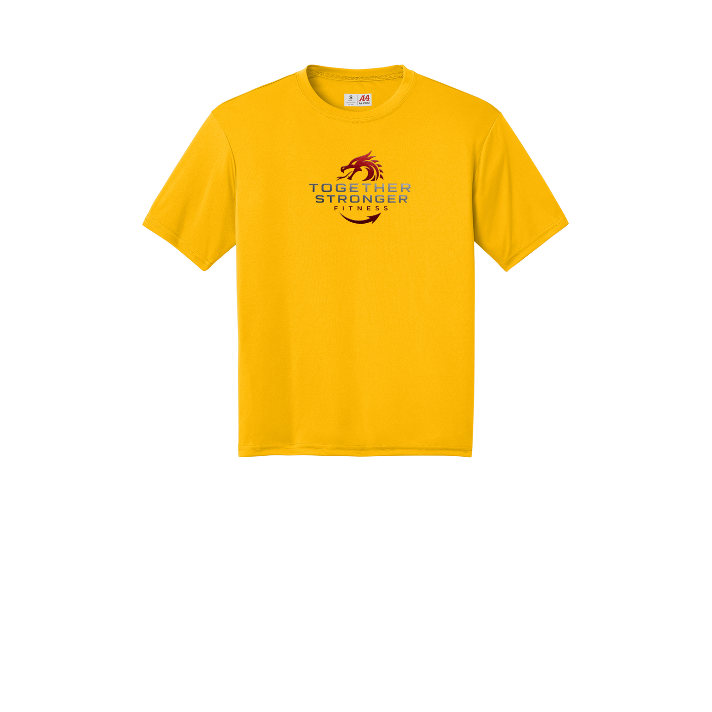 togetherstrongerfitness-a4-cooling-performance-tee-dtf-front-N3142-gold-flat-front