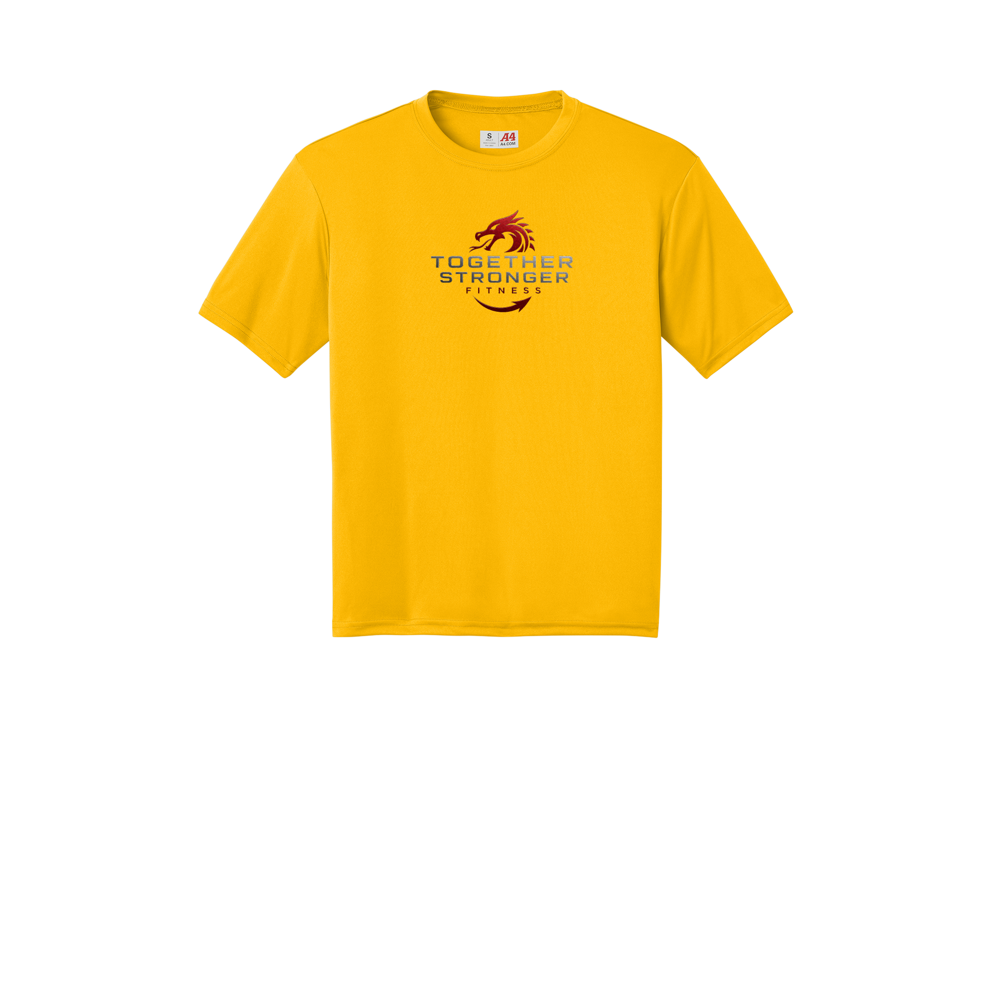 togetherstrongerfitness-a4-cooling-performance-tee-dtf-front-N3142-gold-flat-front