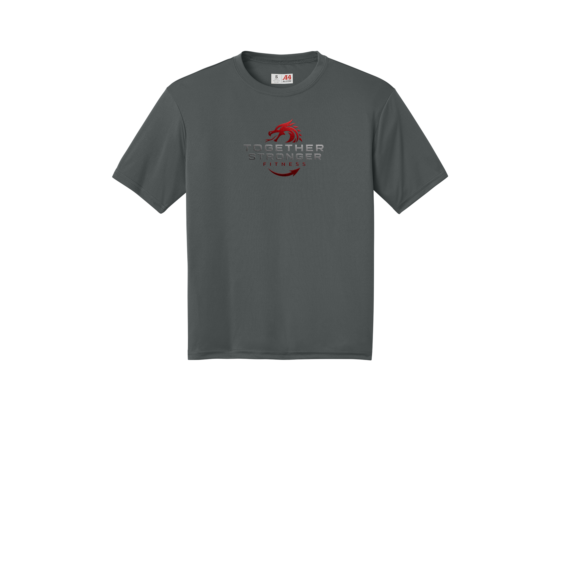 togetherstrongerfitness-a4-cooling-performance-tee-dtf-front-N3142-graphite-flat-front