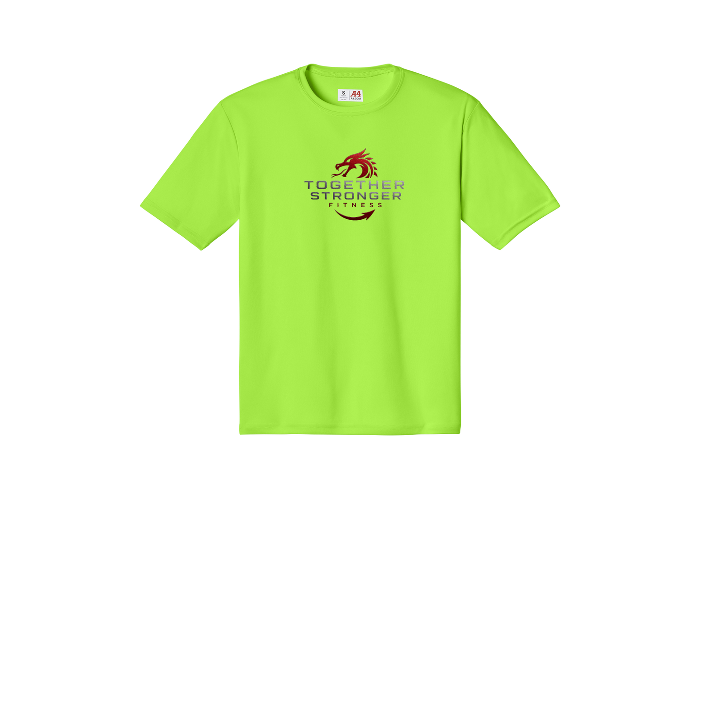 togetherstrongerfitness-a4-cooling-performance-tee-dtf-front-N3142-lime-flat-front