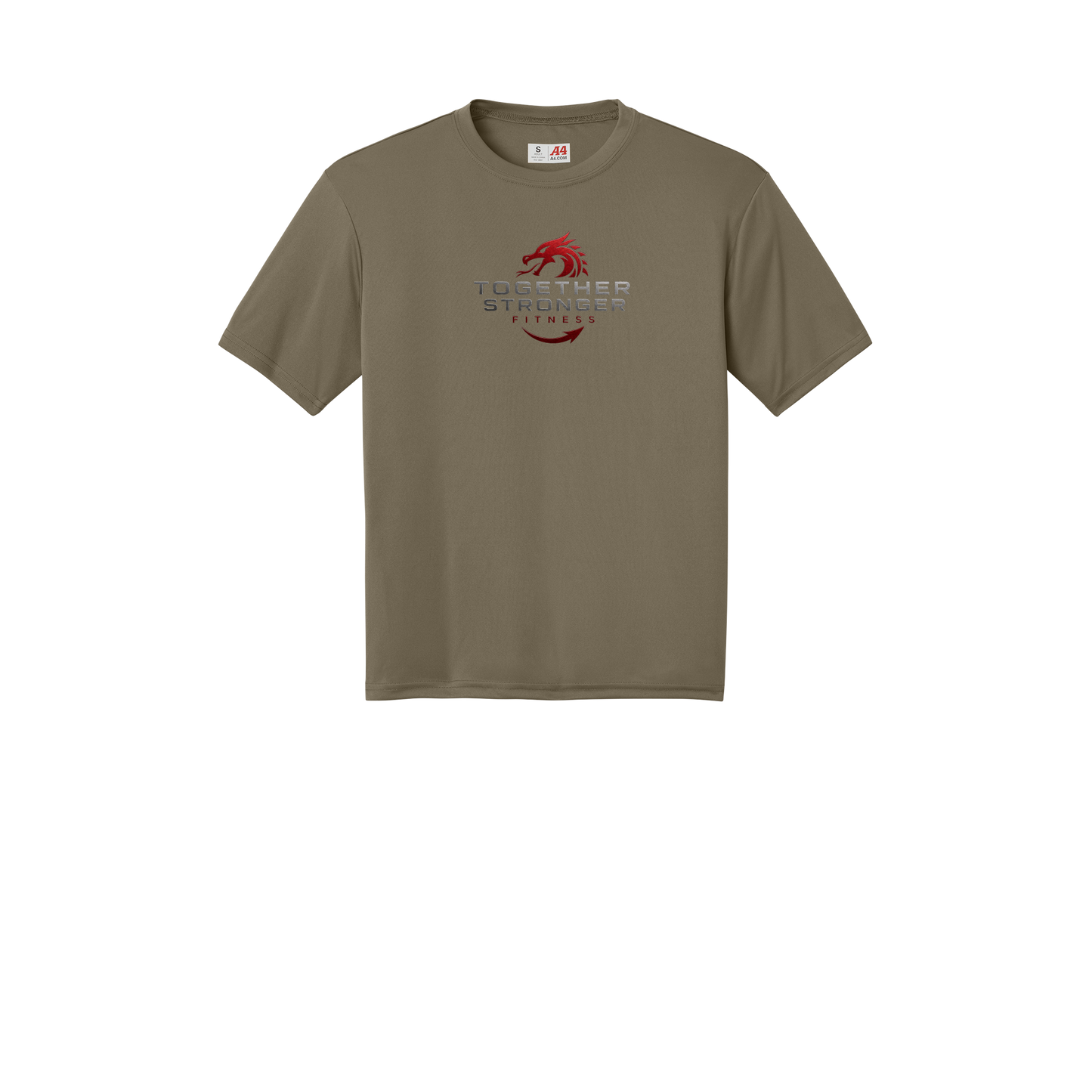 togetherstrongerfitness-a4-cooling-performance-tee-dtf-front-N3142-olive-flat-front
