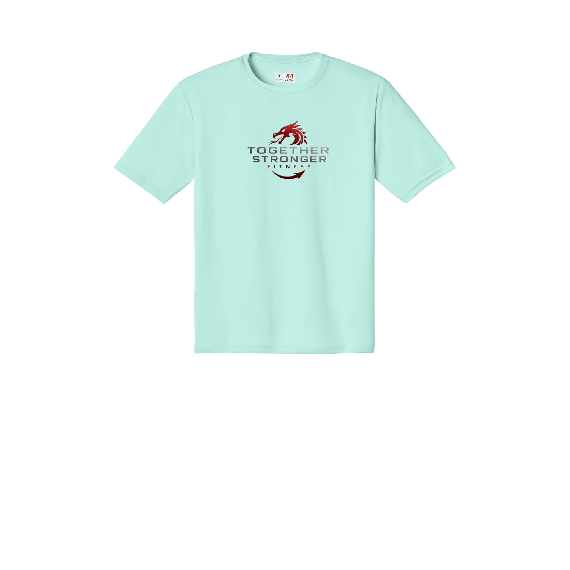 togetherstrongerfitness-a4-cooling-performance-tee-dtf-front-N3142-pastelmint-flat-front
