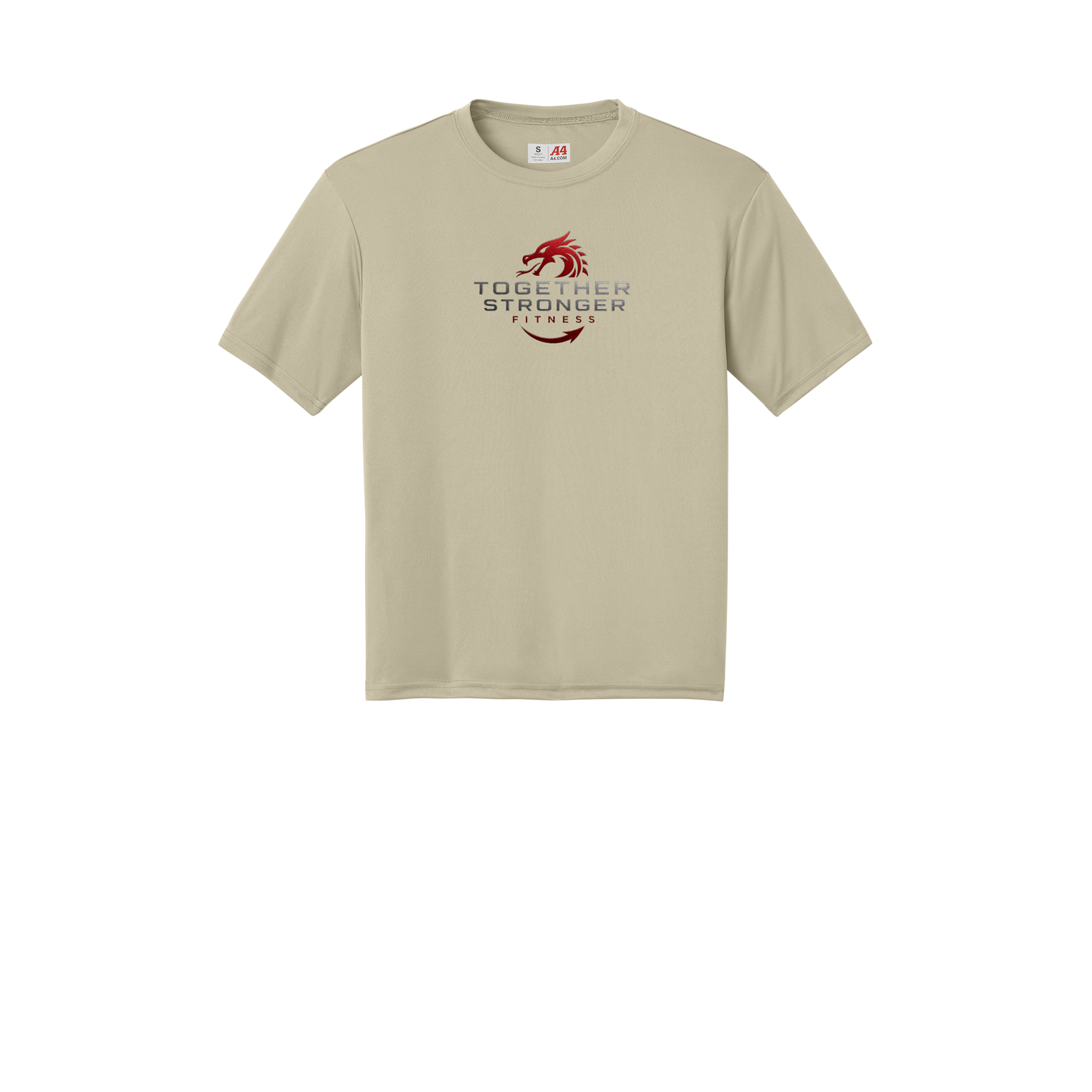 togetherstrongerfitness-a4-cooling-performance-tee-dtf-front-N3142-sand-flat-front
