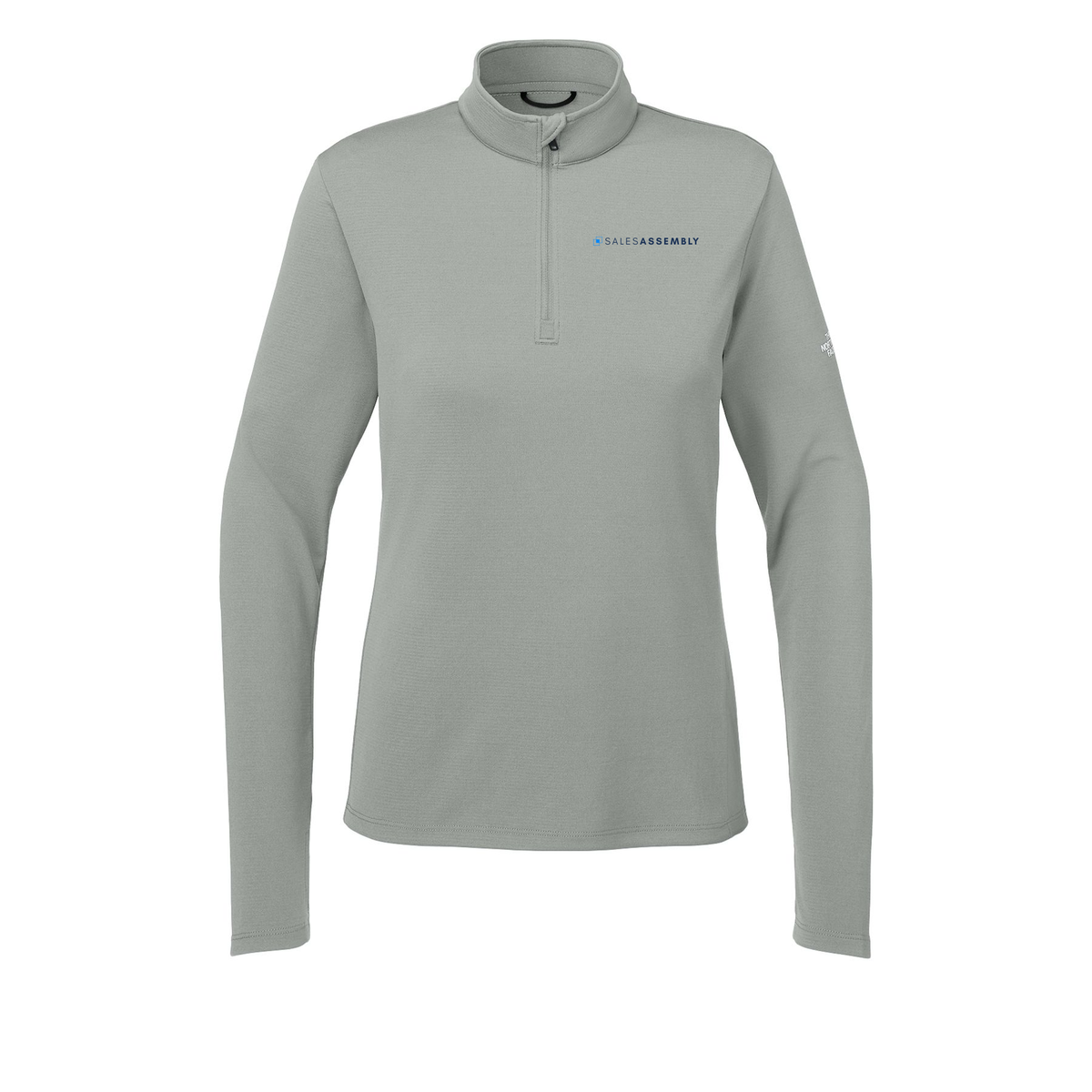 salesassembly-the-north-face-womens-ambition-14-zip-embroidery-leftchest-NF0A8ENQ-meldgreyheather-flat-front