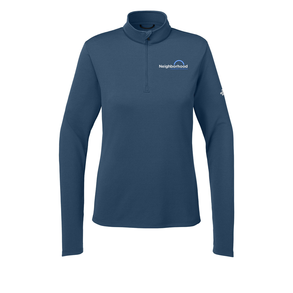 ncschools-the-north-face-womens-ambition-14-zip-embroidery-leftchest-NF0A8ENQ-shadyblue-flat-front