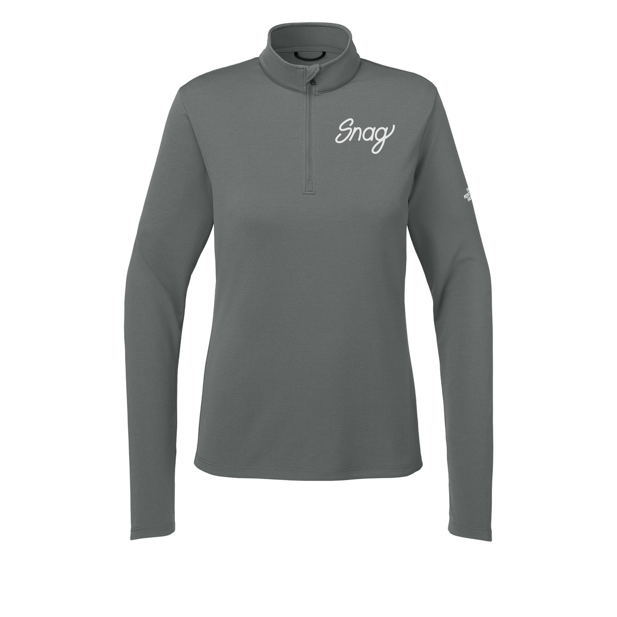 snagdelivery-the-north-face-womens-ambition-14-zip-embroidery-leftchest-NF0A8ENQ-smokedpearlgrey-flat-front