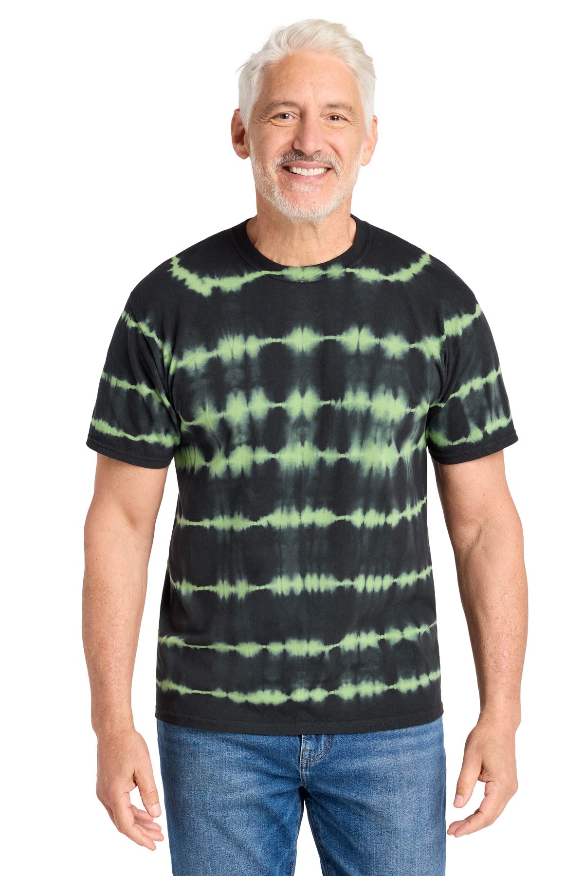 Port & Co® Allover Stripe Tie-Dye Tee PC142