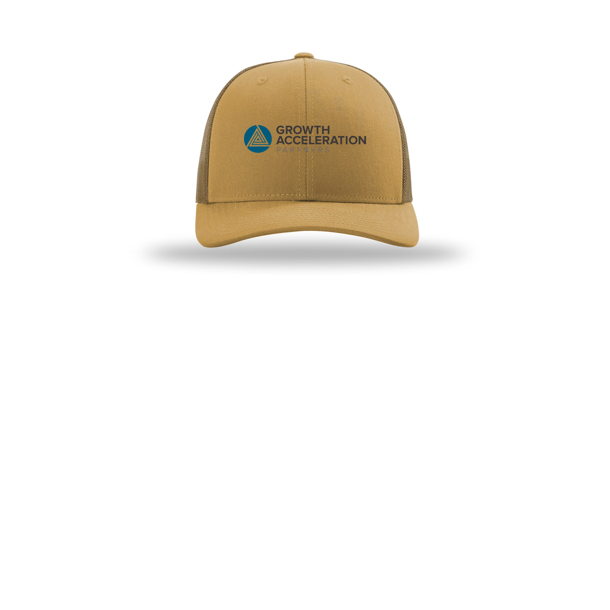 growthaccelerationpartners-richardson-trucker-cap-embroidery-capfront-R112-ambergold-flat-front