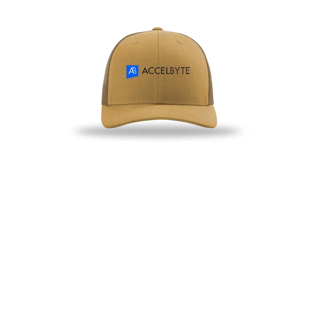 accelbyte-richardson-trucker-cap-embroidery-capfront-R112-ambergold-flat-front