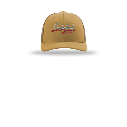 cumberland-richardson-trucker-cap-embroidery-capfront-R112-ambergold-flat-front