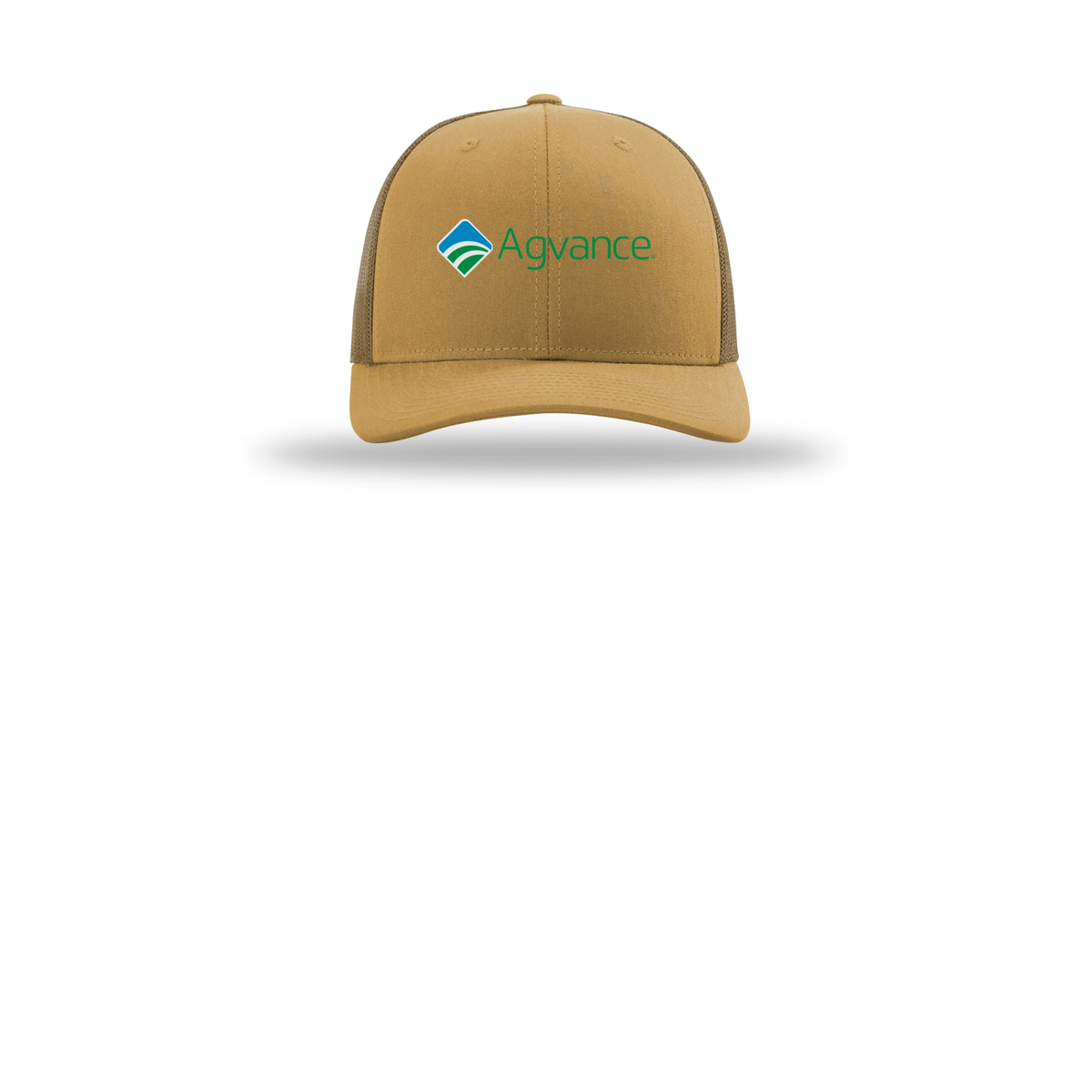 agvance-richardson-trucker-cap-embroidery-capfront-R112-ambergold-flat-front