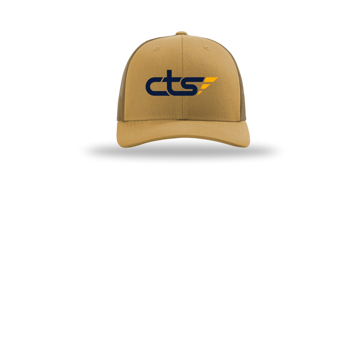 cts1-richardson-trucker-cap-embroidery-capfront-R112-ambergold-flat-front