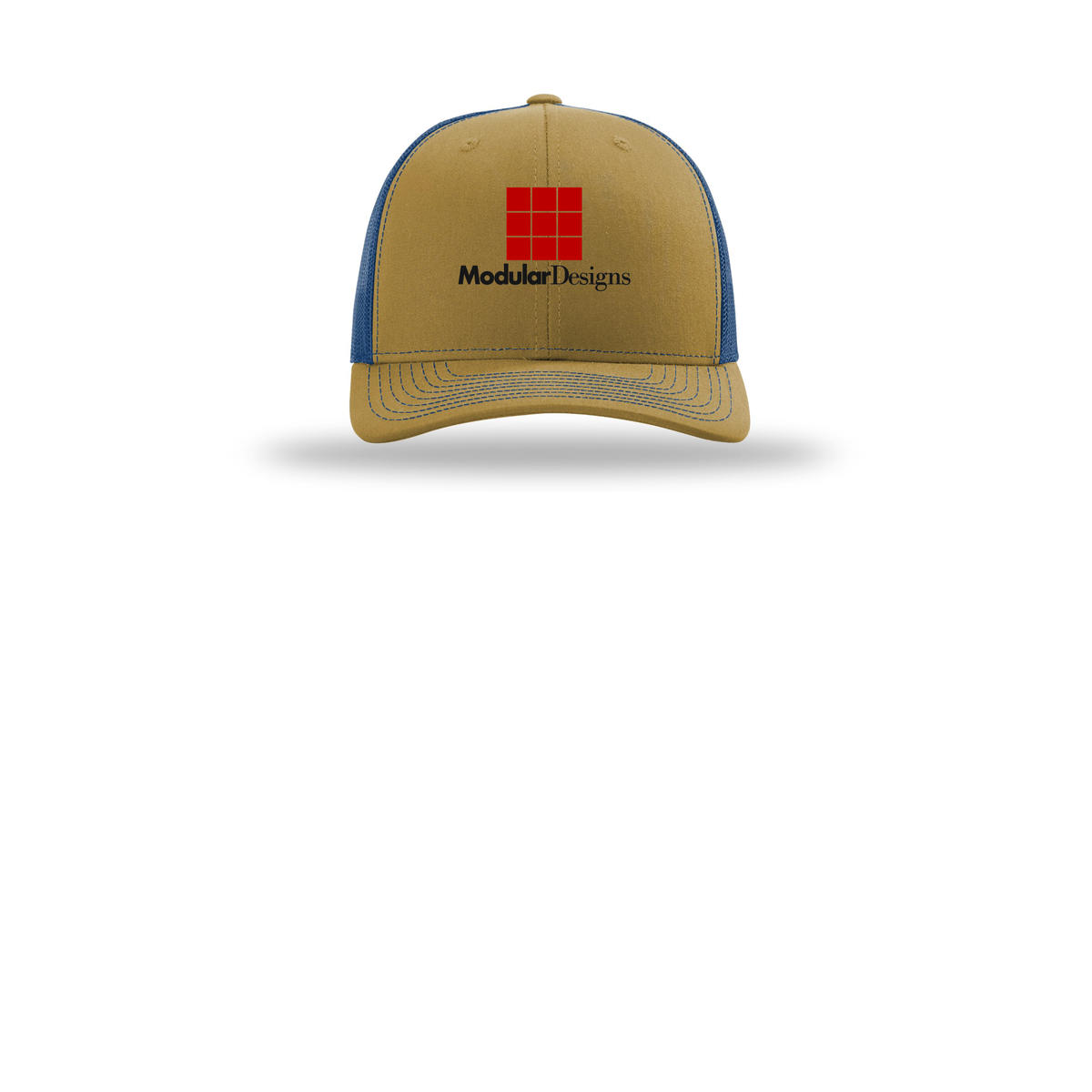 modulardesignsflooring-richardson-trucker-cap-embroidery-capfront-R112-biscuittrueblue-flat-front