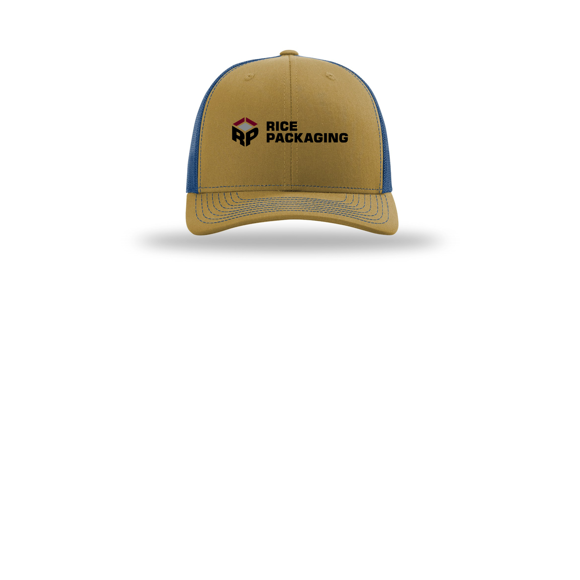 ricepackaging-richardson-trucker-cap-embroidery-capfront-R112-biscuittrueblue-flat-front