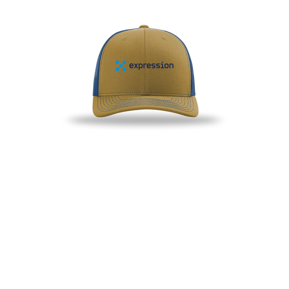 expr-richardson-trucker-cap-embroidery-capfront-R112-biscuittrueblue-flat-front