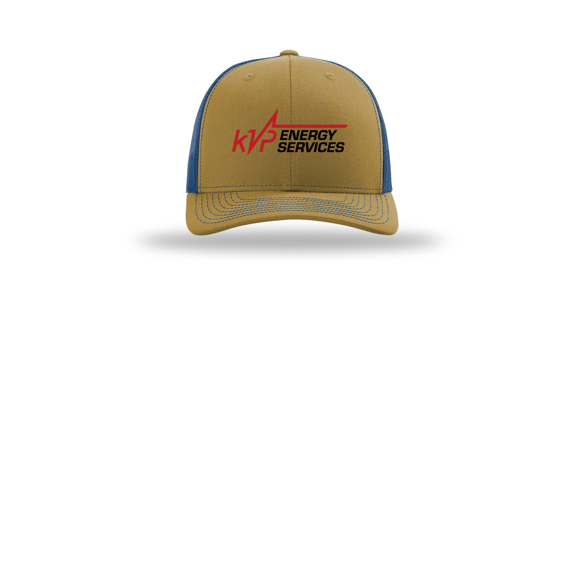 kvpenergy-richardson-trucker-cap-embroidery-capfront-R112-biscuittrueblue-flat-front