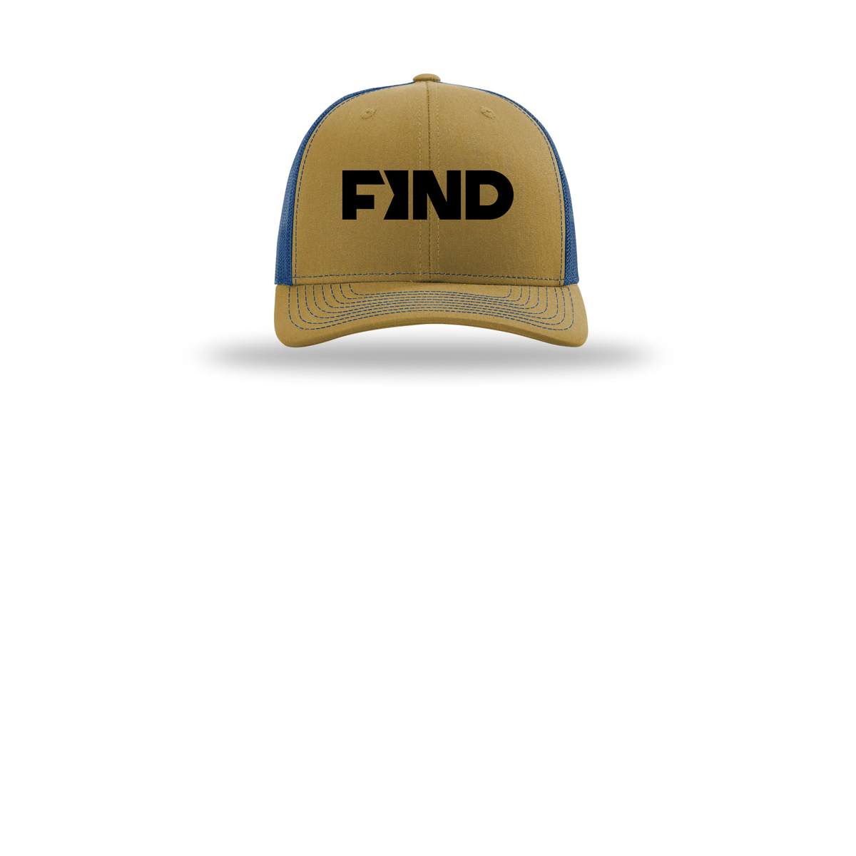 findrealestate-richardson-trucker-cap-embroidery-capfront-R112-biscuittrueblue-flat-front
