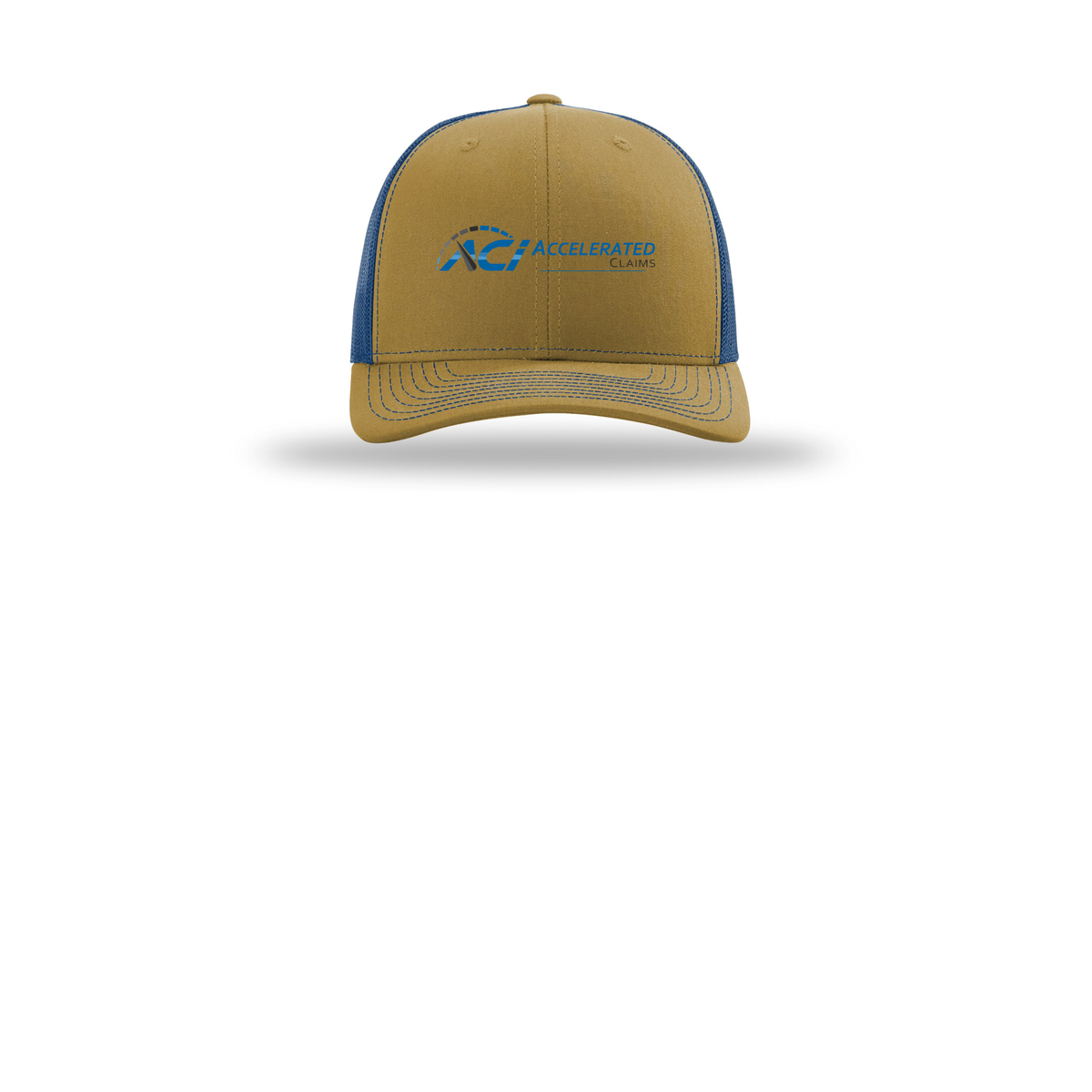 accelclaims-richardson-trucker-cap-embroidery-capfront-R112-biscuittrueblue-flat-front