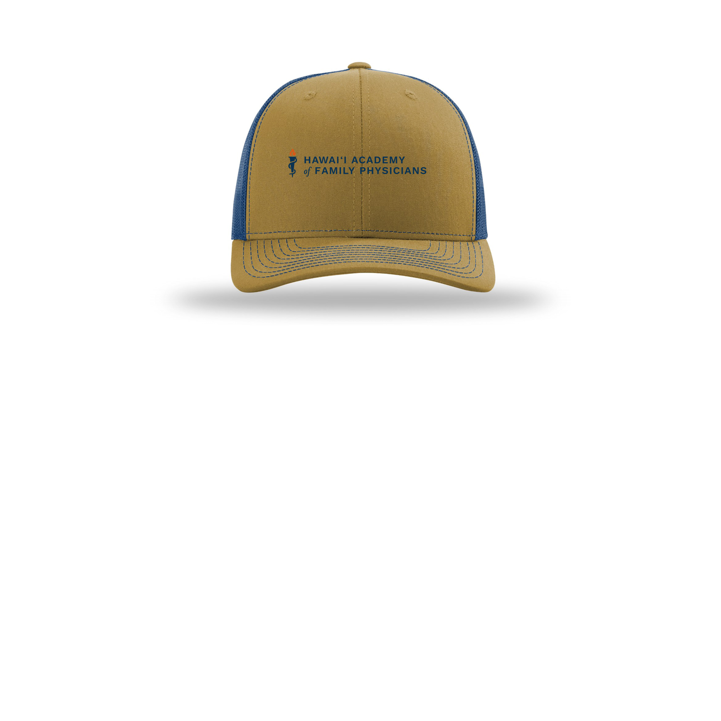 hafp-richardson-trucker-cap-embroidery-capfront-R112-biscuittrueblue-flat-front