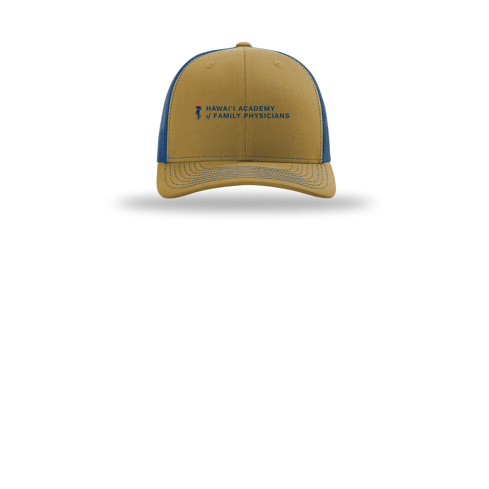 hafp-richardson-trucker-cap-embroidery-capfront-R112-biscuittrueblue-flat-front
