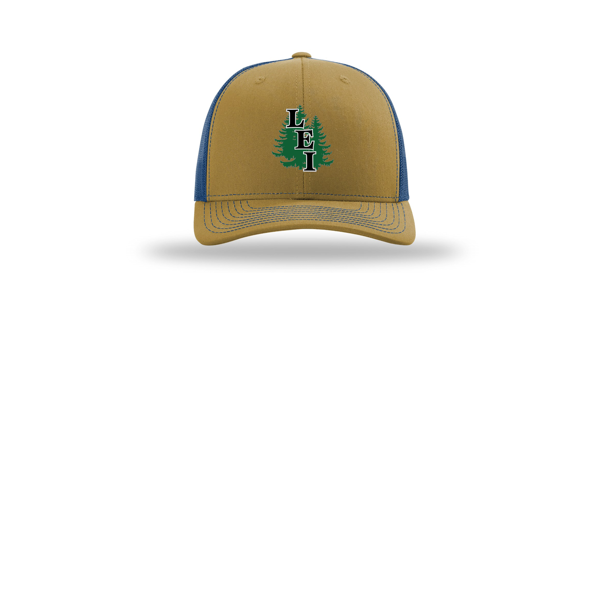 leisite-richardson-trucker-cap-embroidery-capfront-R112-biscuittrueblue-flat-front