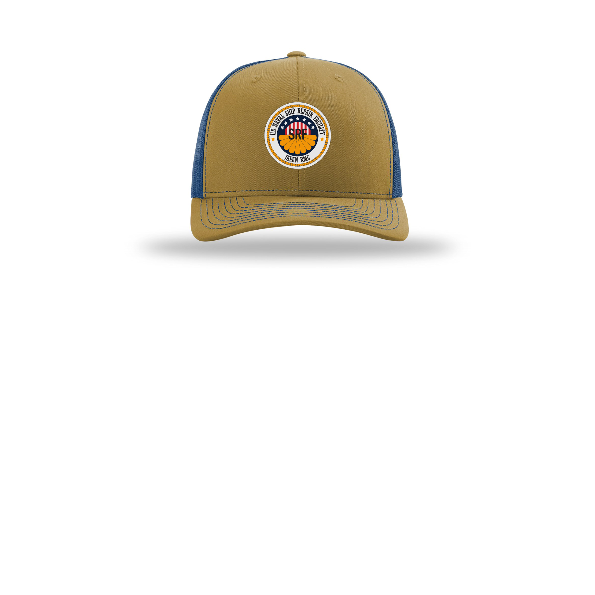 srf-jrmc-richardson-trucker-cap-embroidery-capfront-R112-biscuittrueblue-flat-front