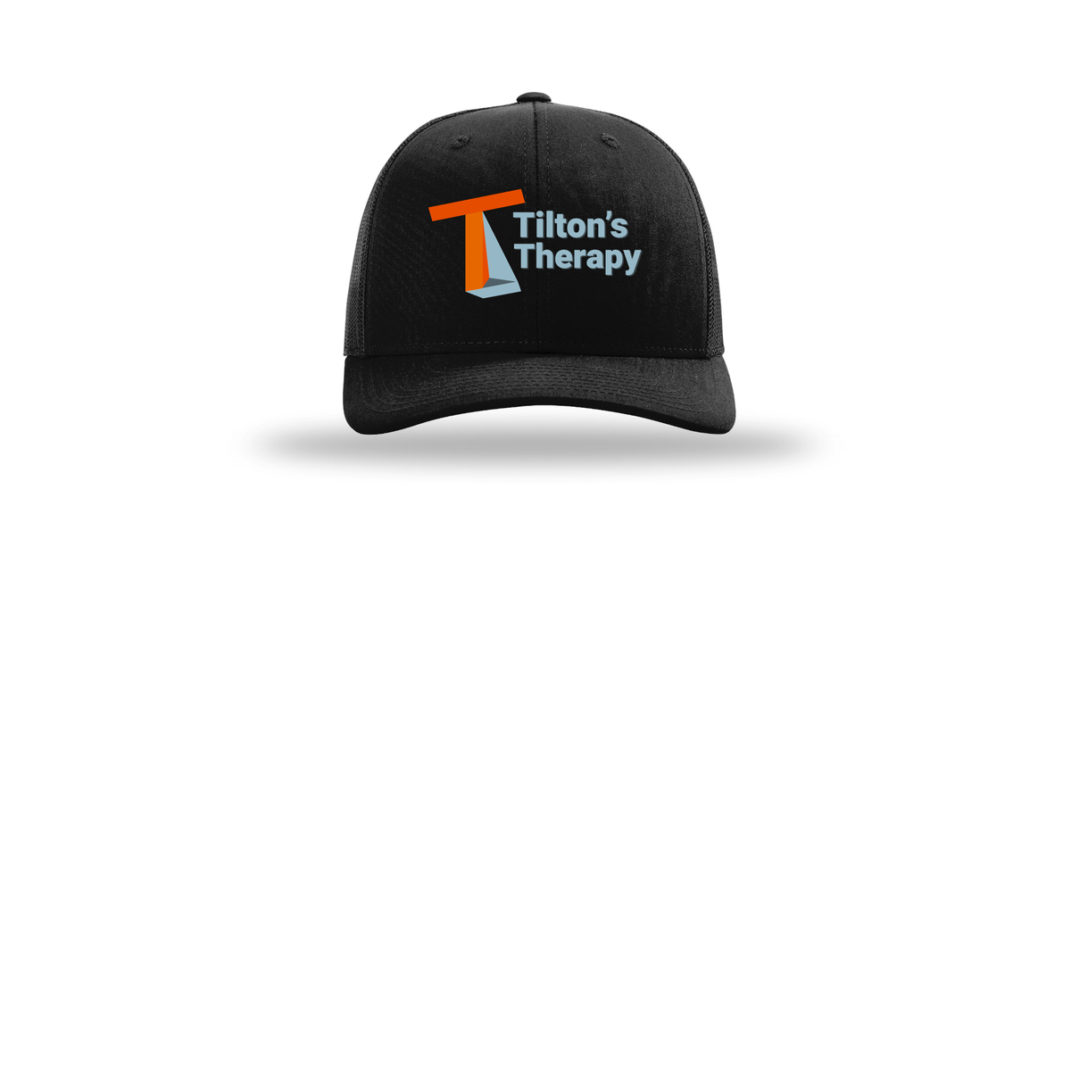tiltonstherapy-richardson-trucker-cap-embroidery-capfront-R112-black-flat-front