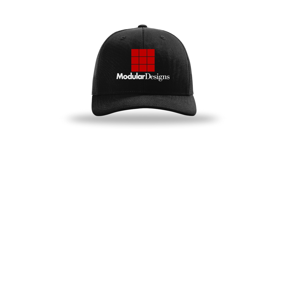modulardesignsflooring-richardson-trucker-cap-embroidery-capfront-R112-black-flat-front