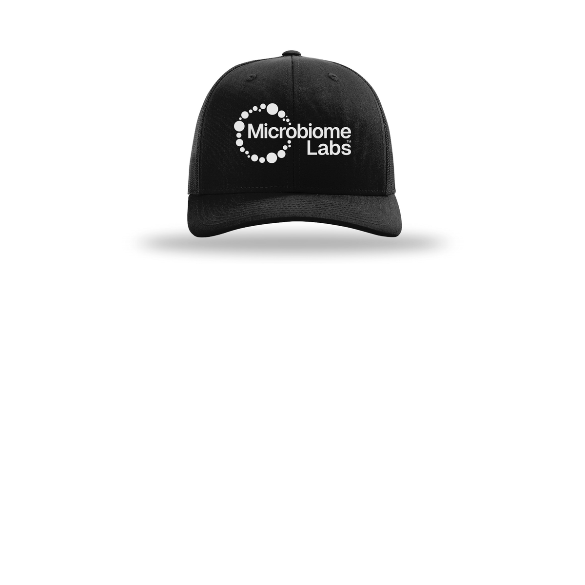 microbiomelabs-richardson-trucker-cap-embroidery-capfront-R112-black-flat-front