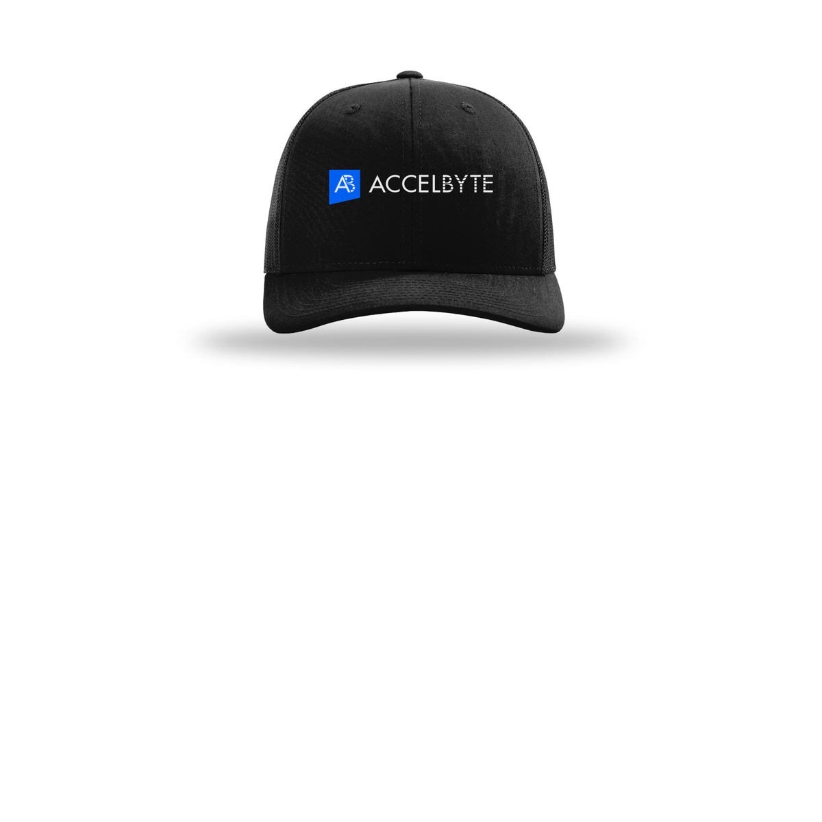 accelbyte-richardson-trucker-cap-embroidery-capfront-R112-black-flat-front