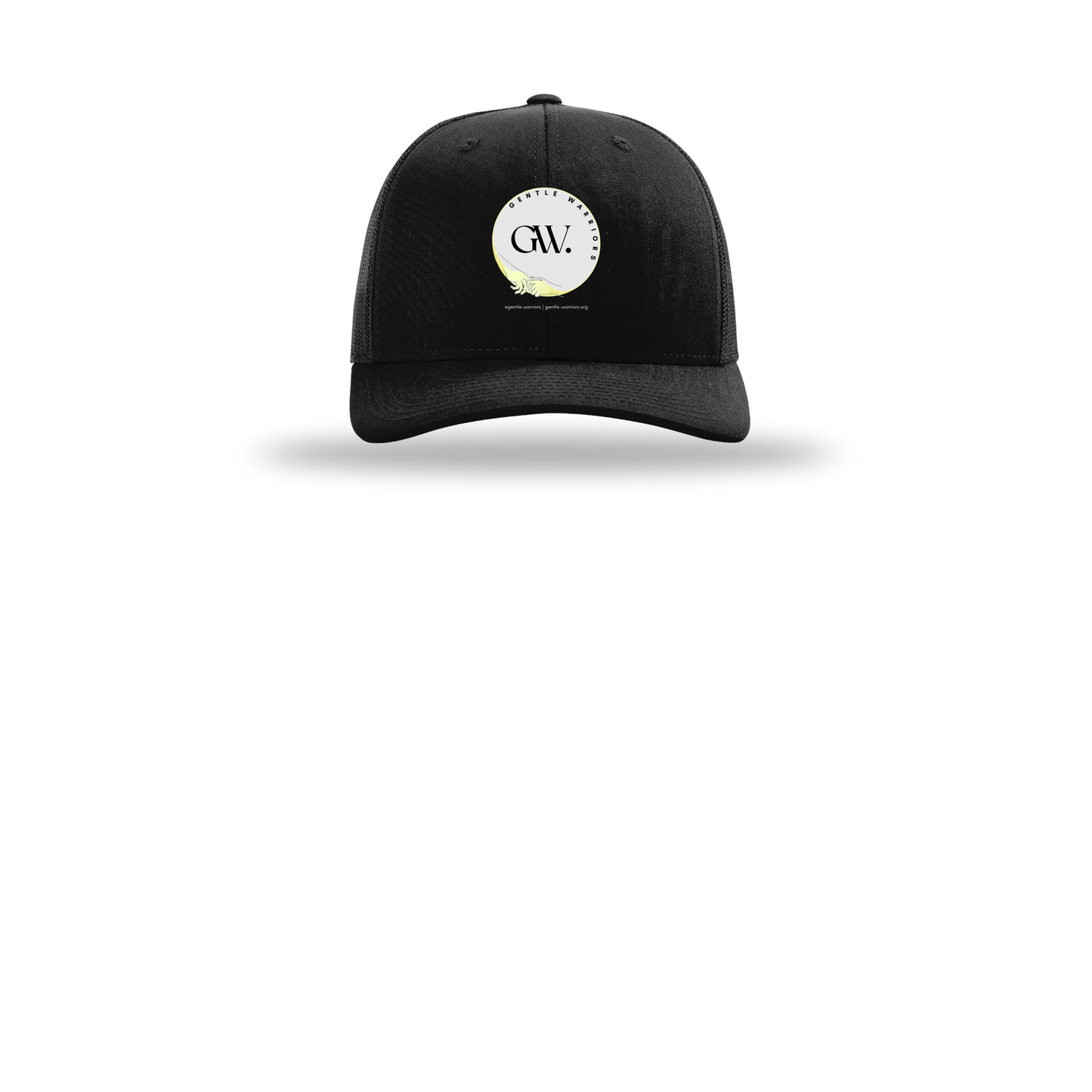gentle-warriors-richardson-trucker-cap-embroidery-capfront-R112-black-flat-front