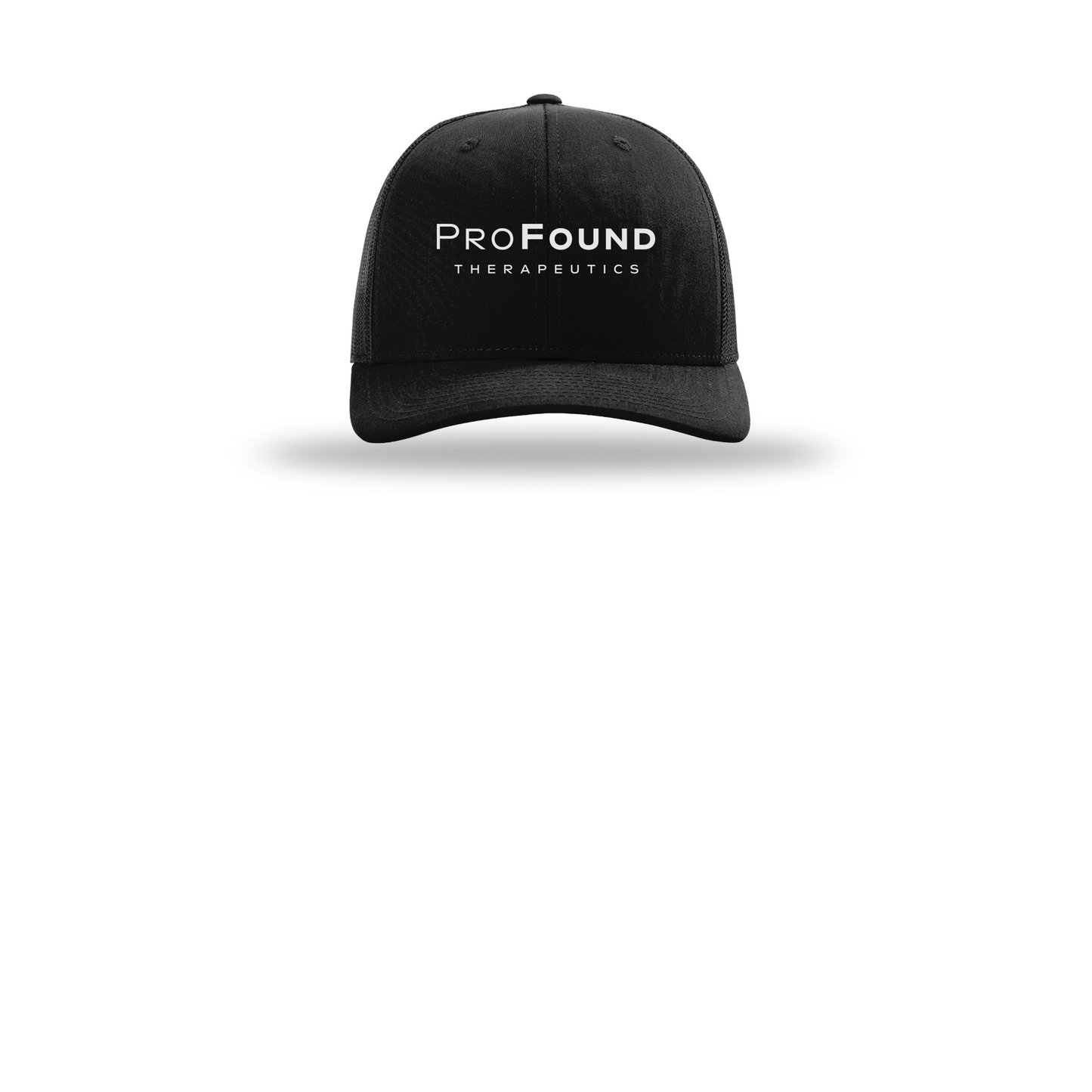 profoundtx-richardson-trucker-cap-embroidery-capfront-R112-black-flat-front