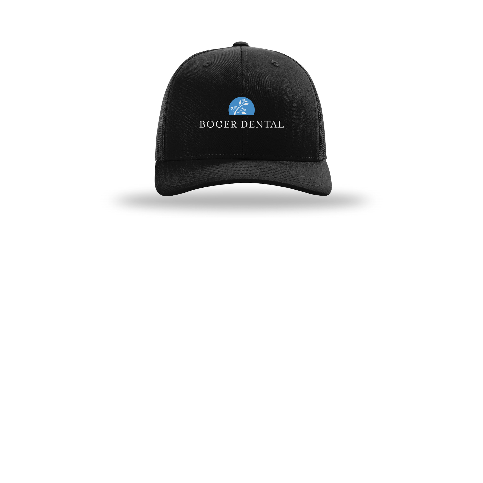 boger-dental-richardson-trucker-cap-embroidery-capfront-R112-black-flat-front