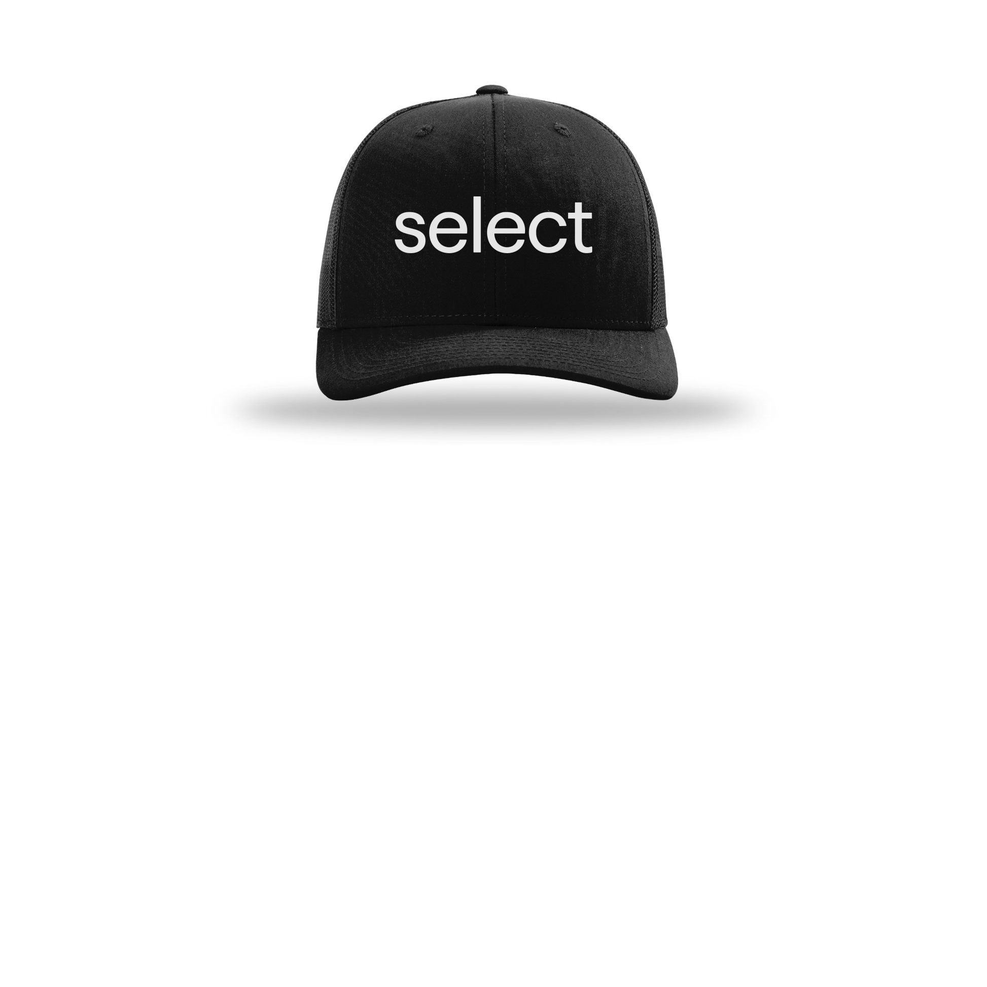 meetselect-richardson-trucker-cap-embroidery-capfront-R112-black-flat-front