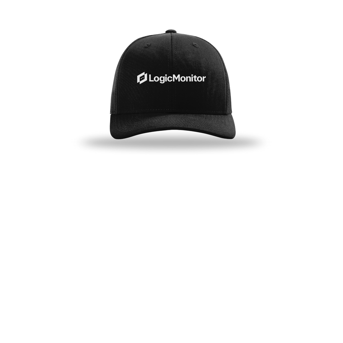 logicmonitor-richardson-trucker-cap-embroidery-capfront-R112-black-flat-front
