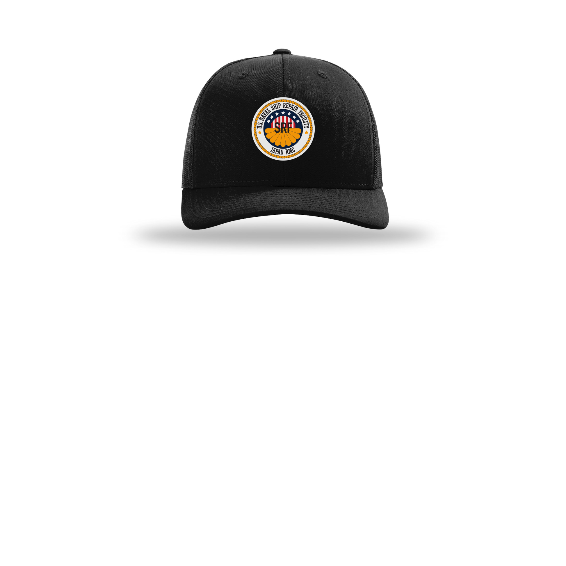 srf-jrmc-richardson-trucker-cap-embroidery-capfront-R112-black-flat-front