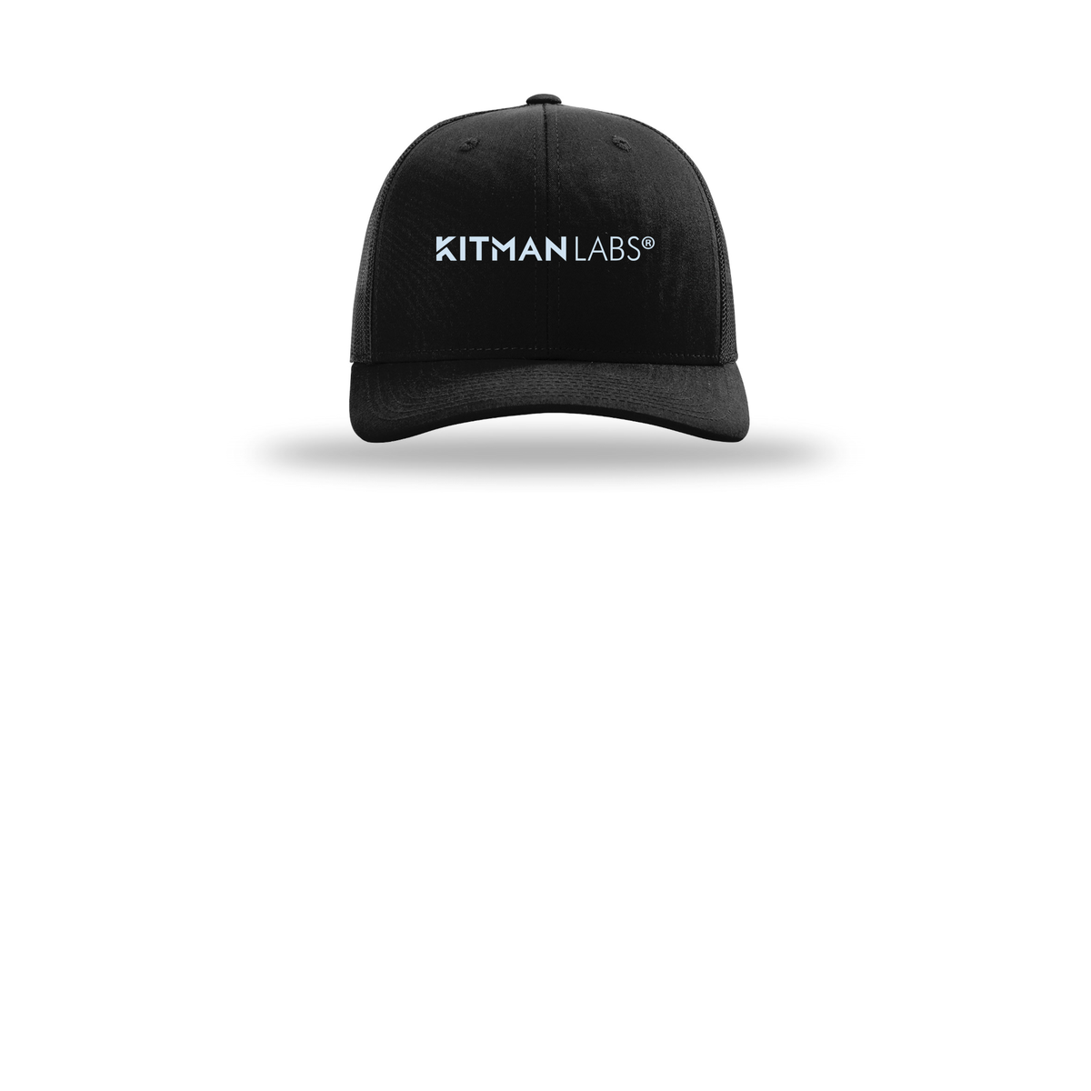 kitmanlabs-richardson-trucker-cap-embroidery-capfront-R112-black-flat-front
