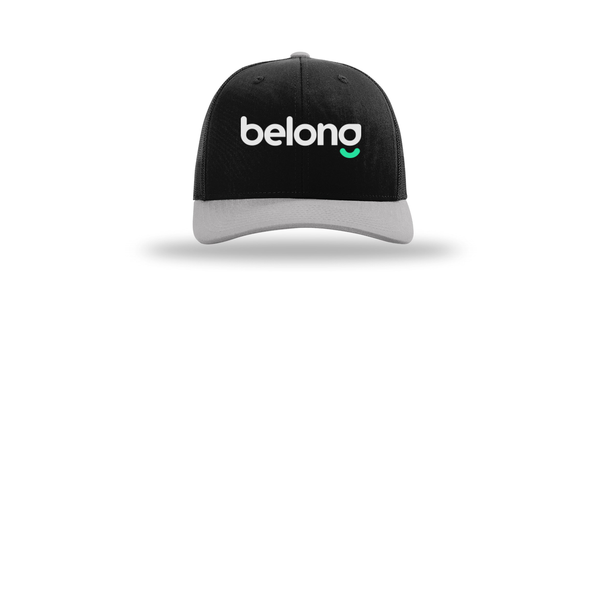 belonghome-richardson-trucker-cap-embroidery-capfront-R112-blackblacklightgrey-flat-front