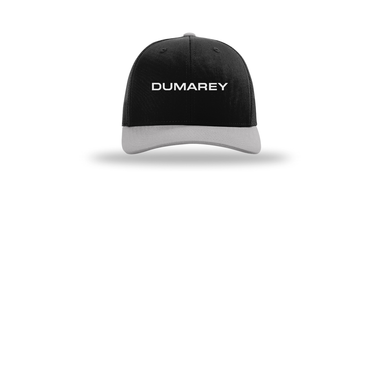 dumarey-richardson-trucker-cap-embroidery-capfront-R112-blackblacklightgrey-flat-front