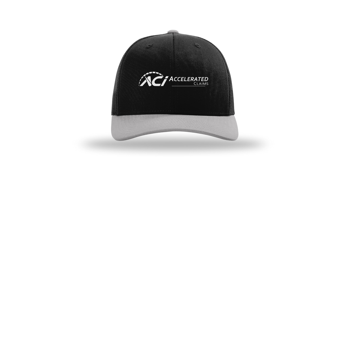 accelclaims-richardson-trucker-cap-embroidery-capfront-R112-blackblacklightgrey-flat-front