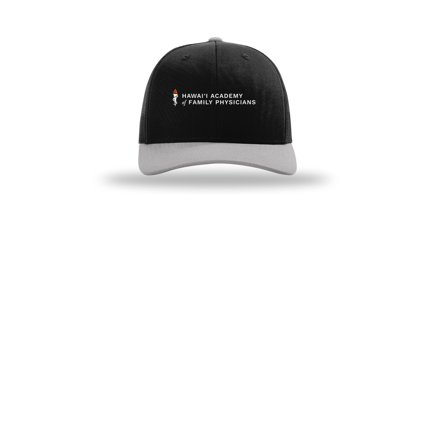 hafp-richardson-trucker-cap-embroidery-capfront-R112-blackblacklightgrey-flat-front