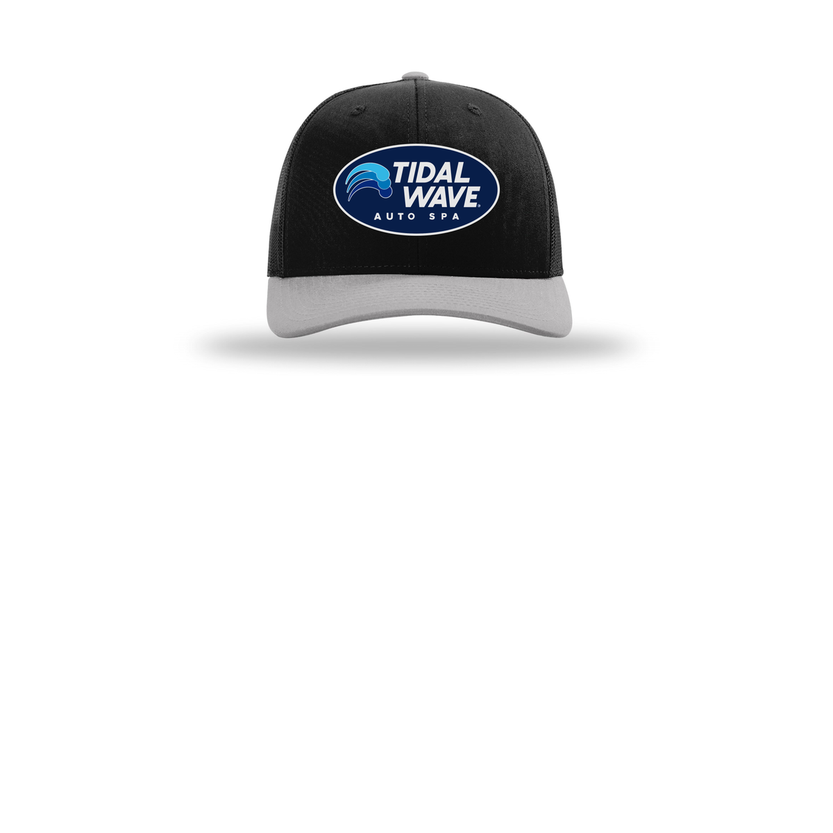 tidalwaveautospa-richardson-trucker-cap-embroidery-capfront-R112-blackblacklightgrey-flat-front