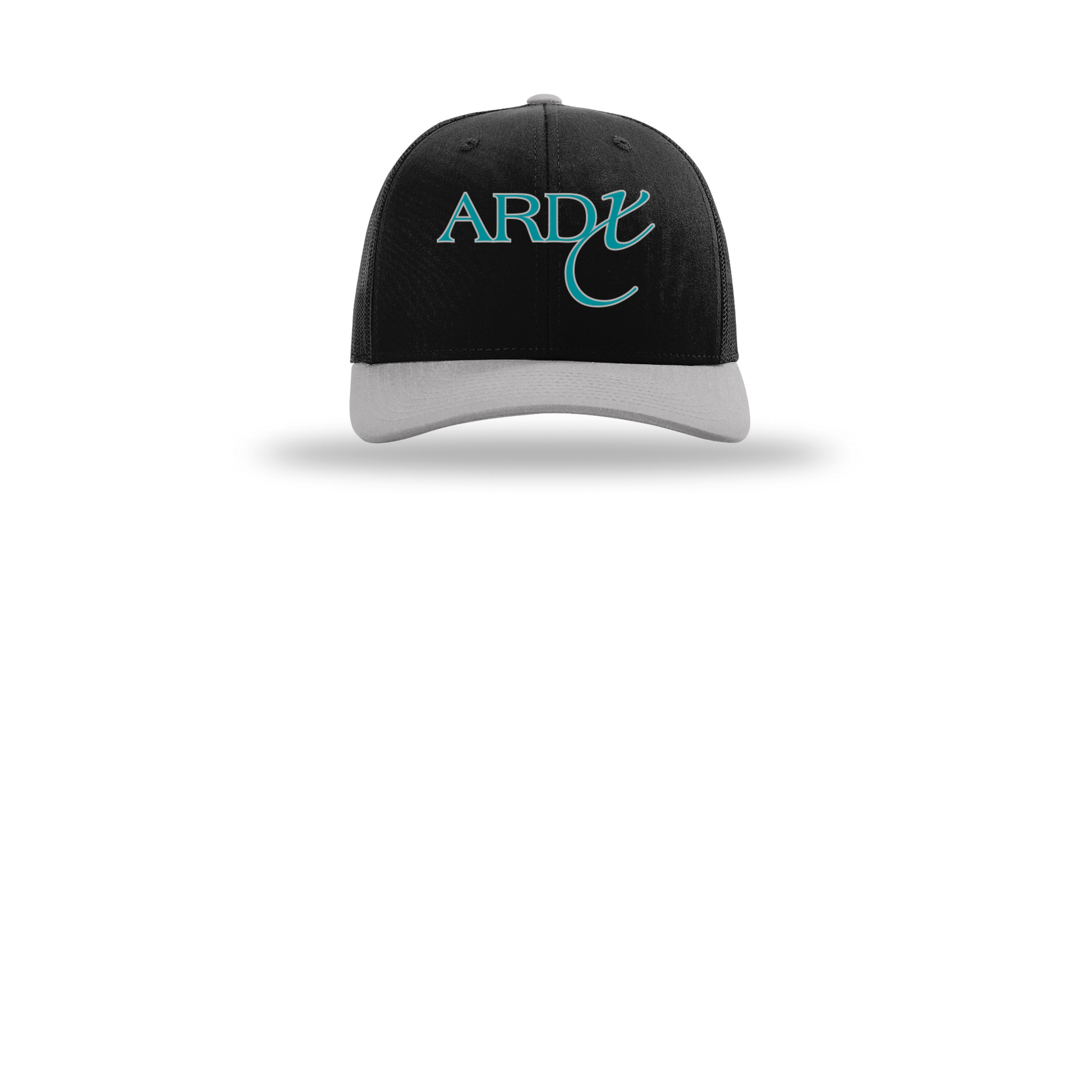 ardx-richardson-trucker-cap-embroidery-capfront-R112-blackblacklightgrey-flat-front