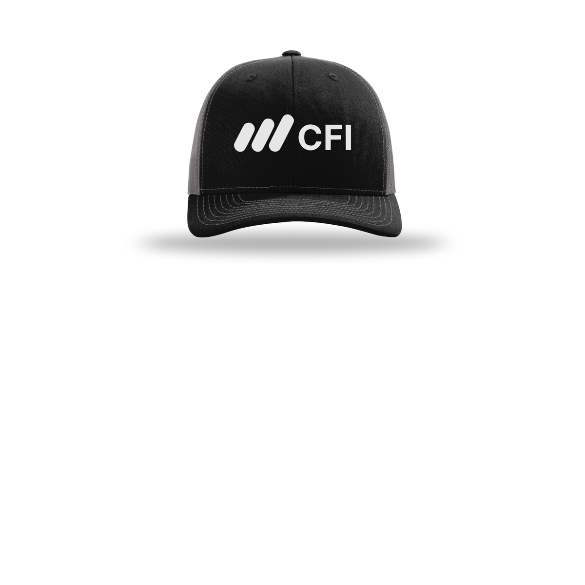corporatefinanceinstitute-richardson-trucker-cap-embroidery-capfront-R112-blackcharcoal-flat-front