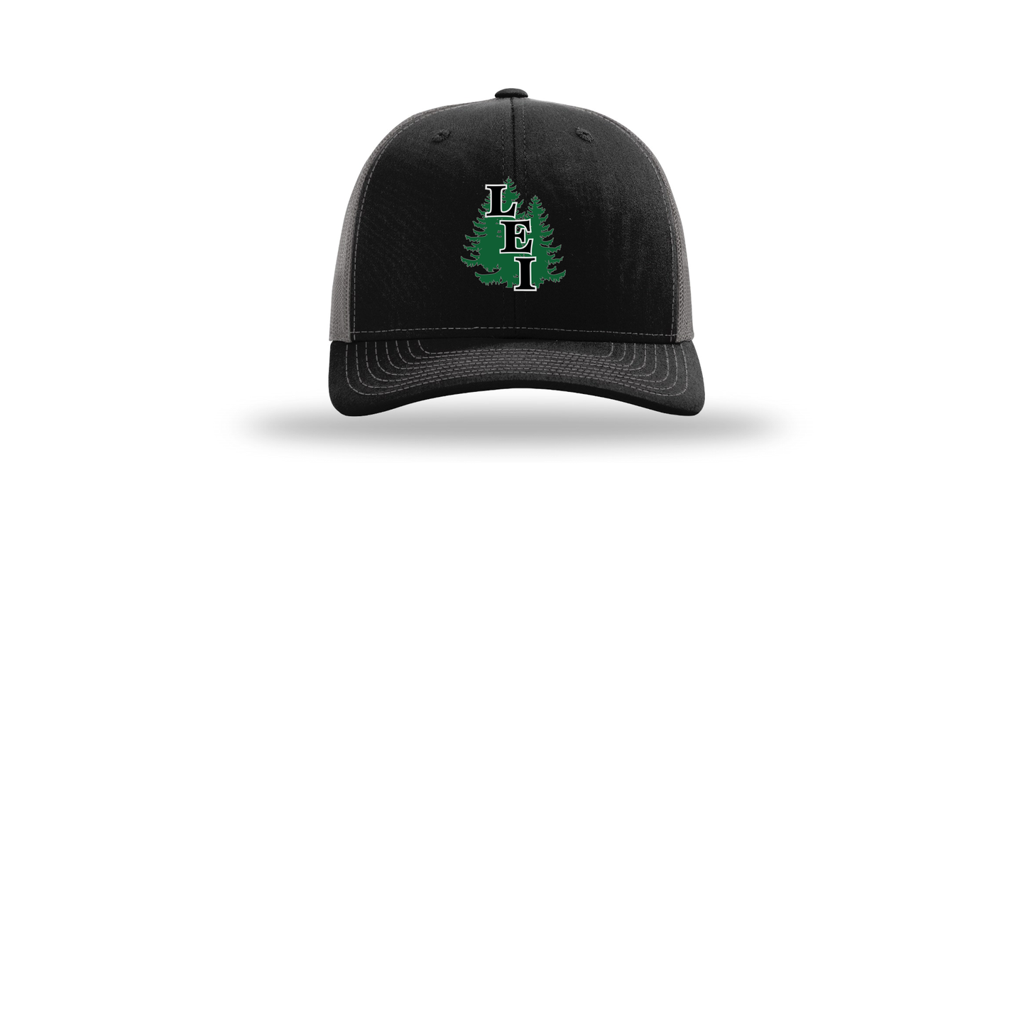 leisite-richardson-trucker-cap-embroidery-capfront-R112-blackcharcoal-flat-front