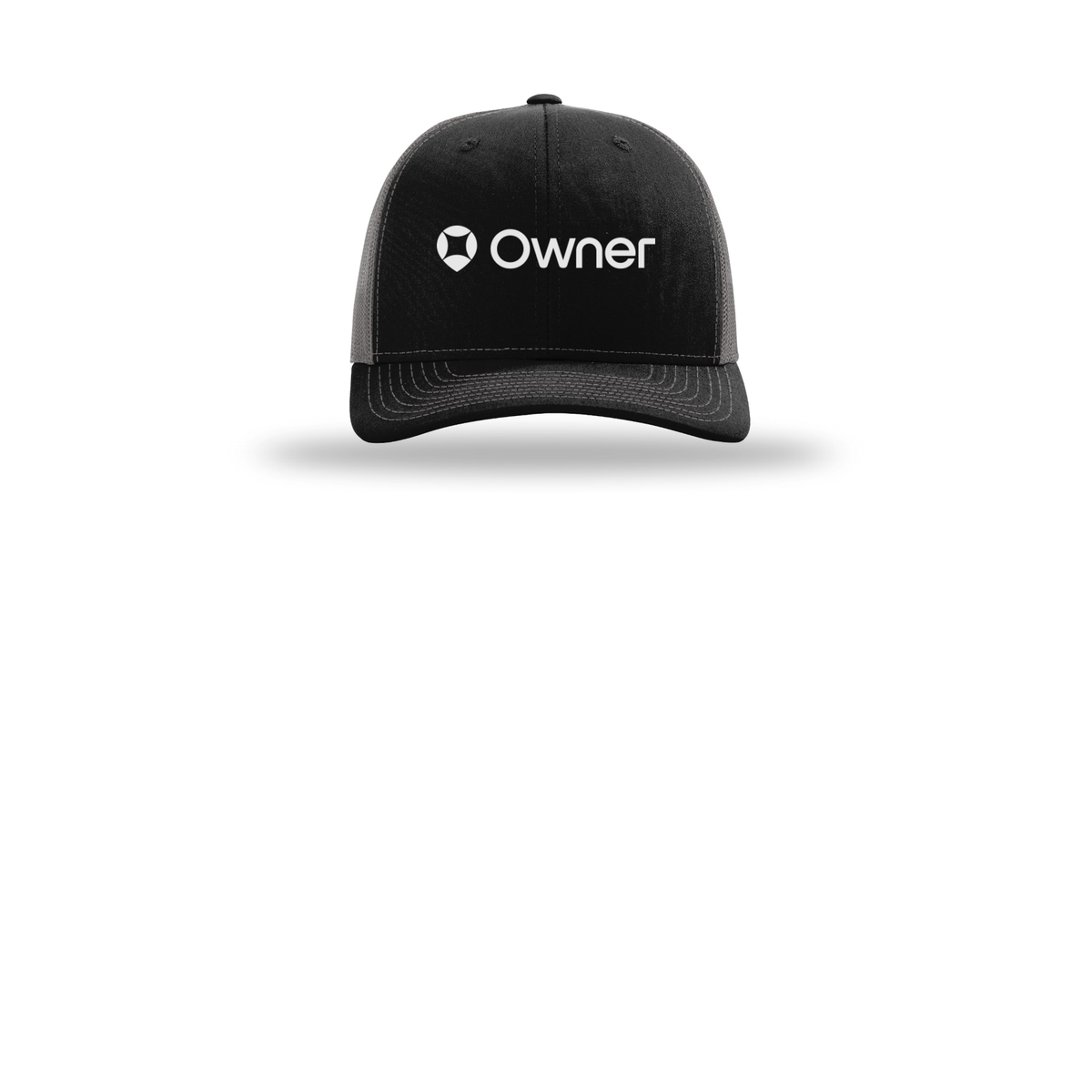 owner-richardson-trucker-cap-embroidery-capfront-R112-blackcharcoal-flat-front