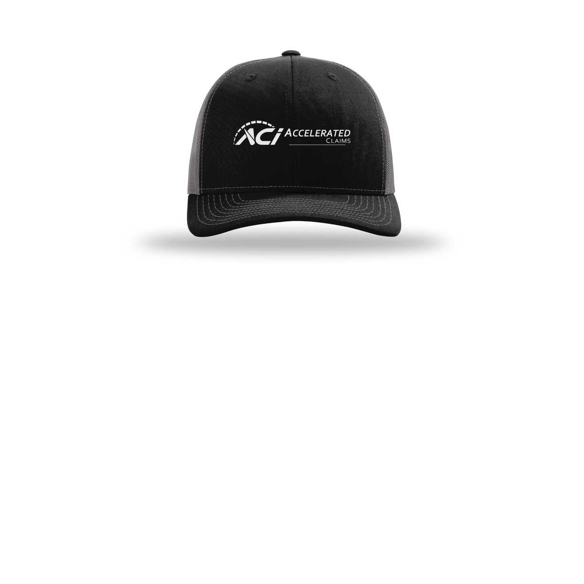 accelclaims-richardson-trucker-cap-embroidery-capfront-R112-blackcharcoal-flat-front