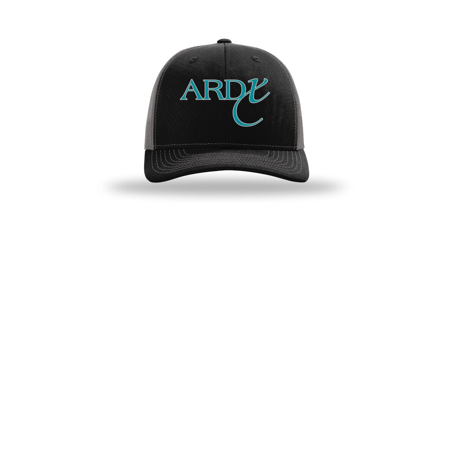 ardx-richardson-trucker-cap-embroidery-capfront-R112-blackcharcoal-flat-front